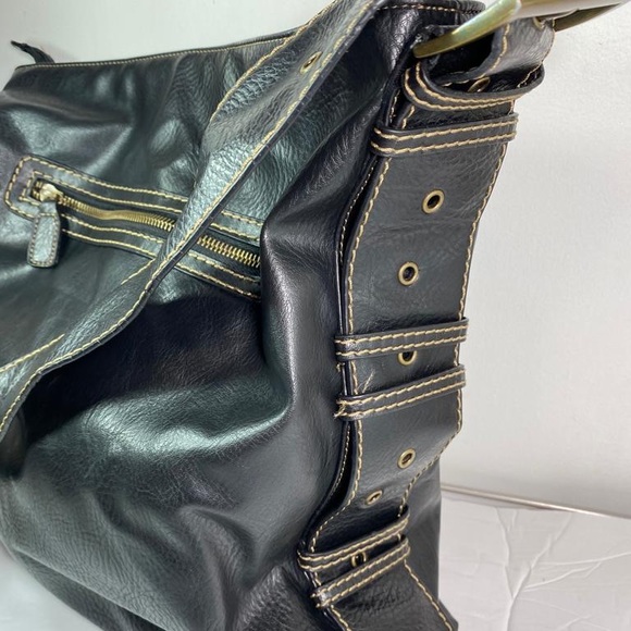 Aldo woman Black Weekend Tote Leather Bucket Style Shoulder Bag - Picture 5 of 10